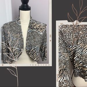 Chico's Animal Print Bolero Size 1